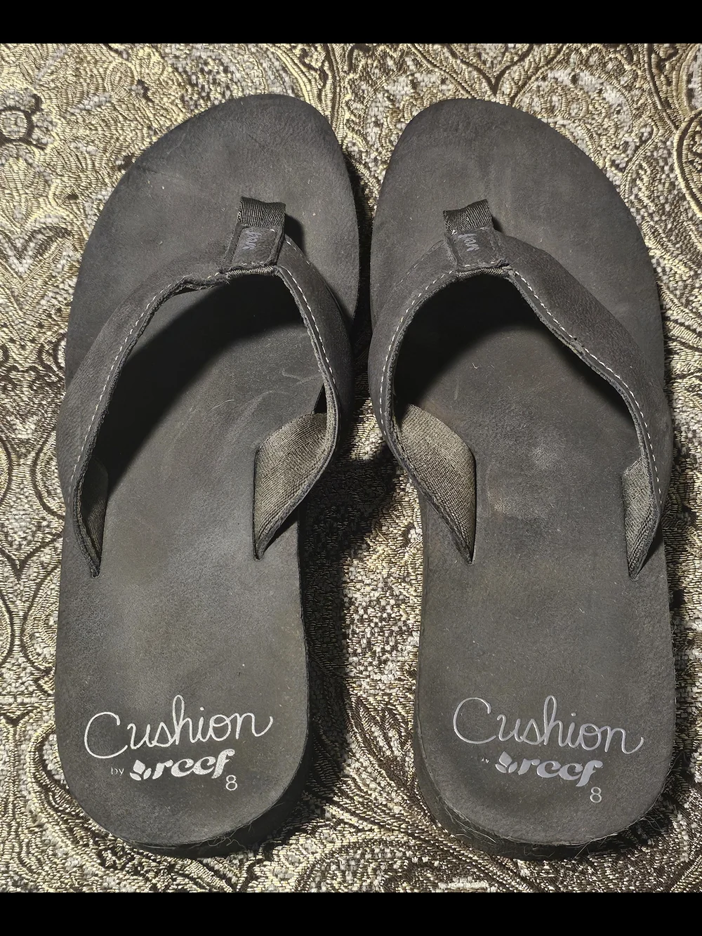 Reef Cushion Women's Black Flip Flops